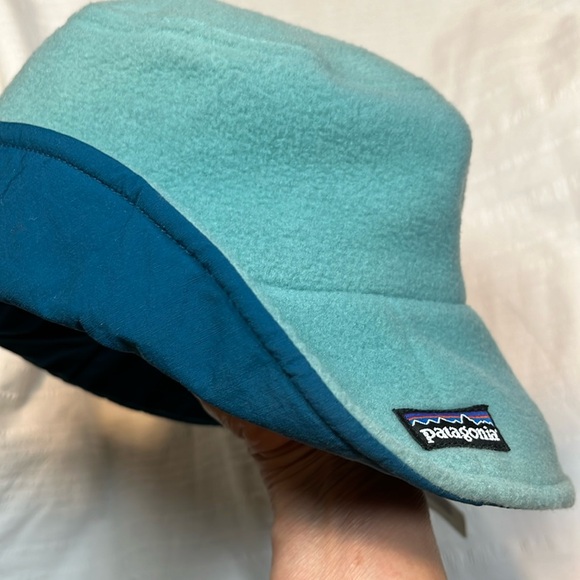 NWT RARE Patagonia Kids M Hip Flop Fleece Bucket HAT 1999 🔥 Blue - Picture 4 of 17